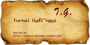 Turnai Gyöngyi névjegykártya